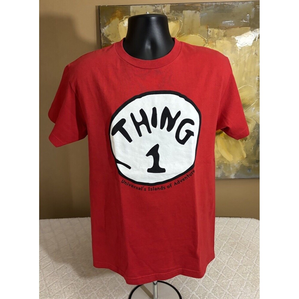 Universal Studios Orlando Thing 1 Dr Seuss Graphic Red Tee Men’s Size Medium